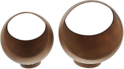 Dekoleidenschaft 2X Pflanzer Kugel aus Metall im Rost Design, Pflanzschale für Draussen, Blumentopf, Garten-Deko, Pflanzgefäß
