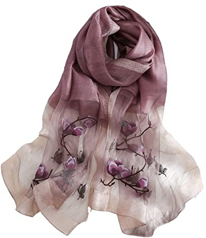 Silk Scarf Women Seidenschals Damen Shawl Satin Natural Pure Hijab Thin Masks Silk Cloth Luxury Binder Senior Handmade Seidentuch Damen Muslin Lotus Beach Scarf Purple 180 * 70CM