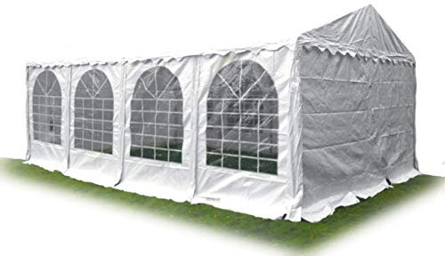 Ambisphere Professional XXL - Pavillion mit festem Dach - Gartenpavillon 550g/m² PVC Plane Gartenzelt - Festzelt - Bierzelt Wasserdicht & Feuerresistent in diversen Größen in Weiß 5 Jahren Garantie