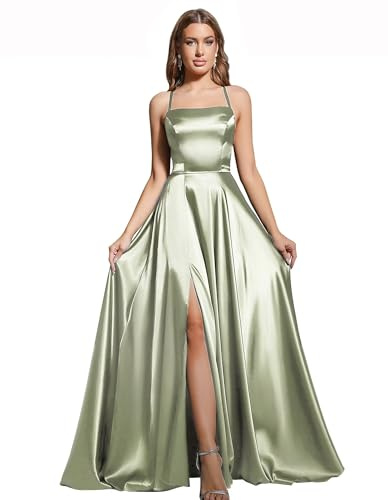 Babyonline D.R.E.S.S. Cocktailkleid, Hochzeit, lang, geschlitzt, sexy, rückenfrei, schick, elegant, Gala-Kleid, Abschlussball, mit Schleppe