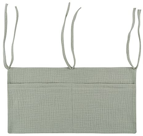 JAWSEU Babybetttasche Krippe, Hängen Aufbewahrungsbeutel Babybett Veranstalter mit 2 Taschen, Organizer Für Kinderbett Babybett, Zum Aufhängen Von Windeln Kinder Spielzeug