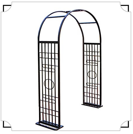 Deko Rosenbogen Rankgitter Torbogen aus Metall stabil wetterfest Gartenbogen extra breit Rankbogen Rankhilfe Stahlrahmen Kletterpflanzen Hochzeitsbogen freistehend Rosenspalier ( Color : Schwarz , Siz