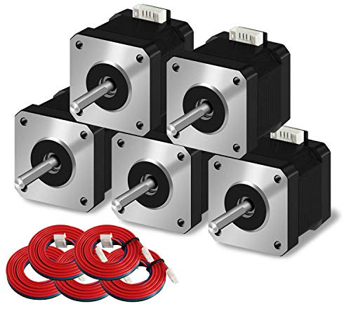 iMetrx Nema 17 Schrittmotor 42x40mm Pancake (5 Stück/Pack) 1,5 A-3,8 V 2 Phasen 4 Drähte 1,8 Grad mit 1 Meter Kabel für 3D Drucker stepper Motor