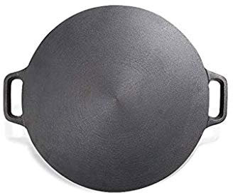 OQHAIR Padella in ghisa stagionata con 2 Manici ad Anello, Padella ergonomica, padelle per Crepes per Pancake in ghisa