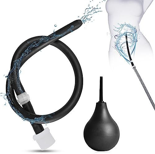 2-er Analdusche,2023-Neu 500mm Einlauf zur Darmreinigung(mit Ventil- Verhindert Rückfluss),Analdusche für Analverkehr,Analdusche Frau,Analdusche Herr,Klistier Analplug Buttplug,Anal Dusche (Schwarz)