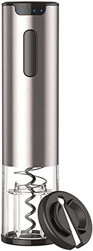 CAFFIA Kit de abierro de botellas de vinos eléctricos El sacacorchos automático recargable contiene tapón de aspirador de cortador de aluminio y vertador de aviones de vinos con USB Cable de carga for