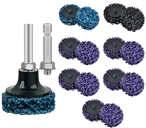 CENBEN 15pcs Grinding Cleaning Disc, 2 inch Poly Strip Wheel Rust Remover Disc, Paint Removal Disc Rough Cleaning Disc for Angle Grinder Clean and Remove Paint Coating Rust Welds Oxidation