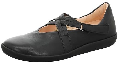 Think! Damen Nature chromfrei gegerbte nachhaltige Halbschuhe, SCHWARZ 0000