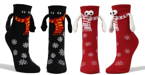Dihope Magnetische Socken mit Hand in Hand Lustige Weihnachtssocken 36-42
