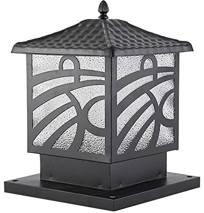RCIDOS Column Head Lamp,Outdoor Post Light Fixture Landscape Patio Stigma Lamps with Clear Glass IP54 Waterproof Exterior Garden Lantern for Main Gate Garden Villa Terrace Lamp