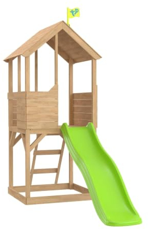 TP Toys Treehouse Kids Wooden Play Tower with Wavy Slide