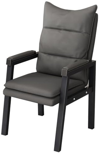 Lesesessel Loungesessel Stuhl Polstersessel PU-Leder Akzentsessel Für Wohnzimmer, Relaxsessel Mit Schwarzes Metallgestell, Lesesessel Wohnzimmer, Schlafzimmer, Büro (Color : /Gray B)