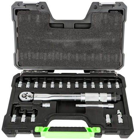 JBM 54269 Juego de 21 piezas con llave dinamométrica de 1/4 Acabado cincado