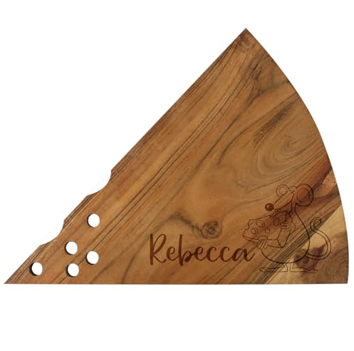 Herz & Heim® Käsebrett mit Gravur/Holz-Servierplatte für Käsespezialitäten (Maus)