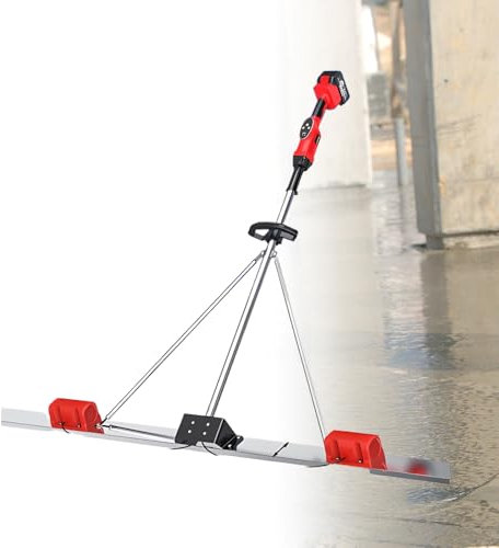 LFfwynog Outil Vibrant électrique sans Fil pour Finition de béton, Outil Vibrant pour béton, Vitesse de 3000 à 6000 TR/Min avec Planche en Acier Inoxydable de 200 cm