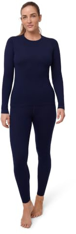 DANISH ENDURANCE Merino Unterwäsche Set Damen, 180 g/m², Dunkles Marineblau, L