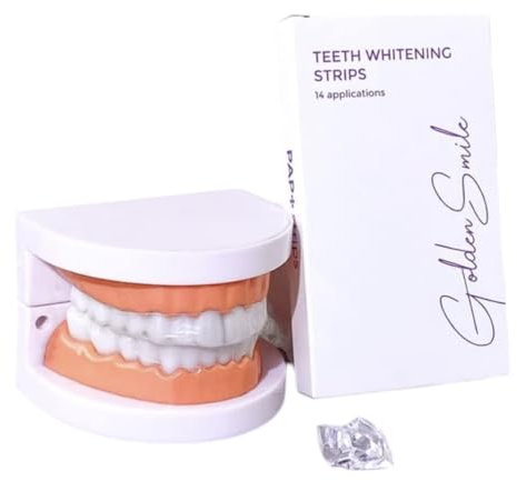 The Golden Smile ™ Professionelles Zahn Bleaching Streifen Hochwertiges Teeth Whitening Strips -Zahnaufhellung & weiße Zähne color Entfernung von Flecken Gelbe Zähne,Kaffe,Rauchen,28 Strips