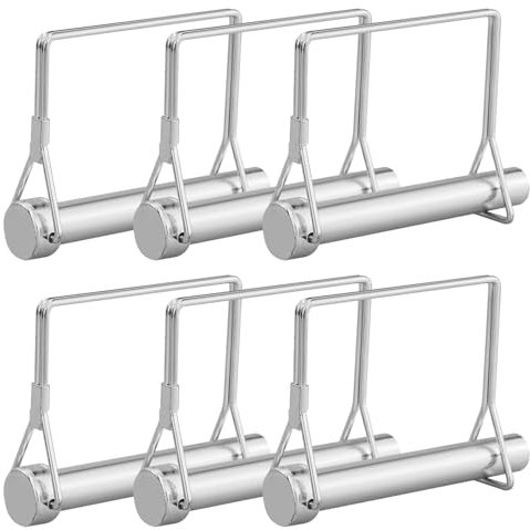 6 Stück Sicherungssplint, Rohrklappsplinte Klappsplint, 12 mm x 80 mm Einen Splinte Rohrklappsplinte mit Rastverschluss eckigem Bügel aus Verzinktem für Anhänger, Traktoren, Kippern, Rasenmäher