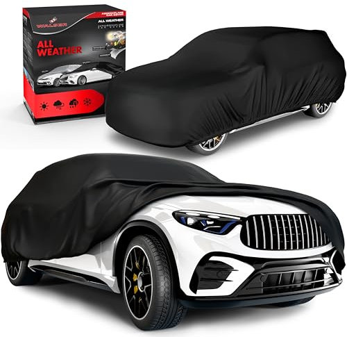 WALSER Telo Copriauto da Esterno All Weather - Telone Auto SUV/Van 100% Impermeabile e Resistente alle Intemperie, Protezione UV, Neve e Gelo, Misura 9, Nero