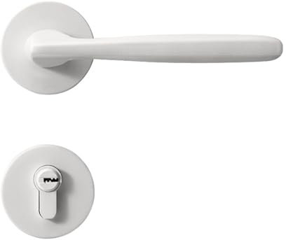 NIKOIDIC Serrure de porte de chambre simple blanc crème, serrure de porte magnétique silencieuse, serrure de porte intérieure en bois, poignée de porte intérieure(D[standard] 35-50mm)