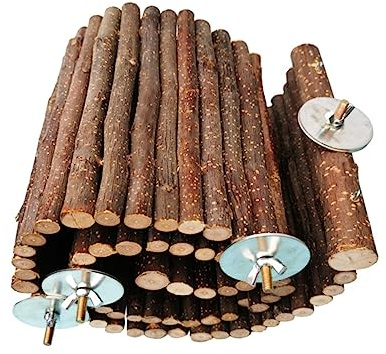 PERSELOSO Holz Hängebrücke für Haustiere als Kletterleiter, Braun 30x8cm | Holz, Brückenform, zum Klettern und Ruhen, Leicht zu Reinigen, für Gerbils und Ratten