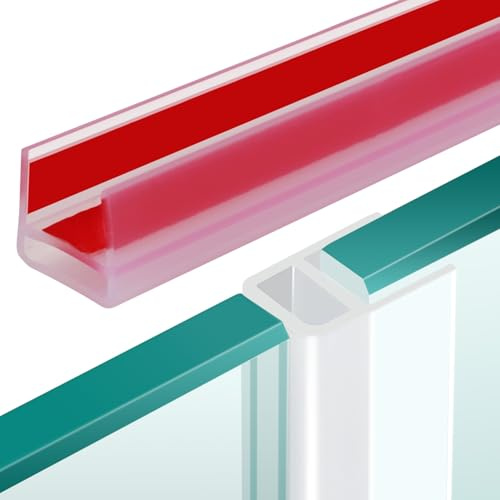 Duschtürdichtung Duschdichtung Selbstklebend Dichtung Dusche(U-10mm) | Duschdichtungen Dichtungen Gummidichtung Dusche Glastür Dichtung für 9mm 10mm Großes Glas Transparent 200cm