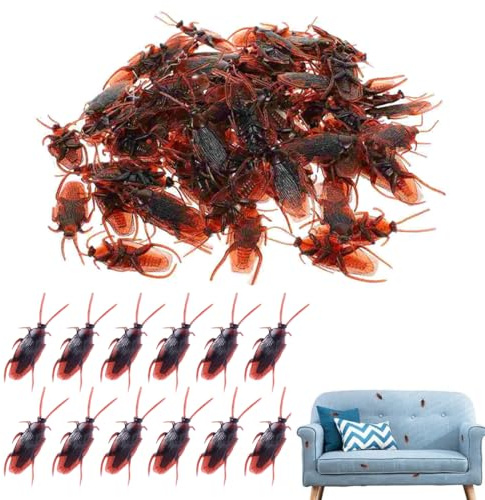 50 cucarachas falsas de plástico cucarachas insectos novedad para Halloween