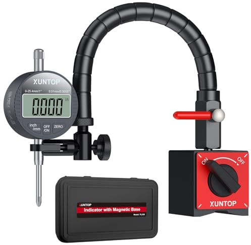 XUNTOP Digital Dial Indicator 0-25.4 mm with 80kg Magnetic Base