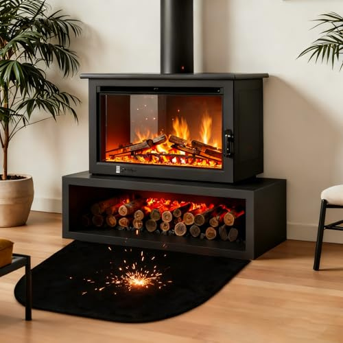 Esterilla ignífuga para chimenea, 100 x 50 cm, base ignífuga, placa protectora para estufa de leña, protección contra chispas