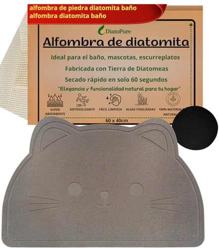DiatoPure Alfombra de Piedra Diatomita Baño 60 x 40 Alfombra Diatomita Baño Secado Rápido Fabricada con Tierra Diátomeas Alfombrilla Baño Diatomita - Alfombra de Piedra Diatomita Cocina