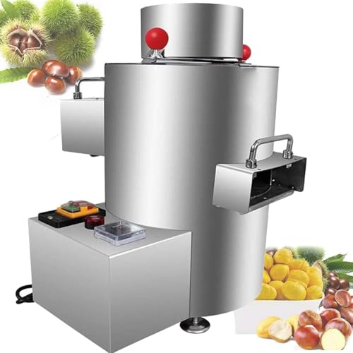 MáQuina AutomáTica Para Pelar CastañAs, Pelador De CastañAs Acero Inoxidable, 100 Kg/H, Alto Rendimiento, Velocidad Ajustable, 220 V/12 V, Pelador De 12 Cuchillas Para Almendras/Avellanas(220V)