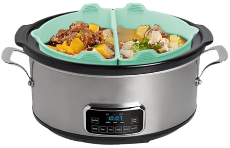 Silicone Slow Cooker Liner | Fit 6-8 QT Cookware Oval Shape - Reusable Silicone Slow Cooker Divider Liner,for Family Gathering Celebration Banquet Party Dinner
