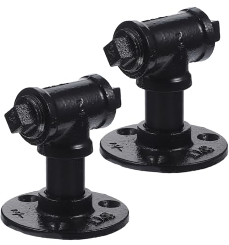 KOCKSHION 2pcs Vintage Iron Pipe Cabinet Handles Furniture Pulls with Smooth Edges for Kitchen Cupboards Dresser Doors Industrial Style Hardware for Home