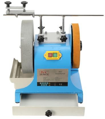 CDZHLTG Affilatrice ad Acqua 10 Pollici Professionale, Motore Potente 1450 Giri/min, Mola e Nastro Abrasivo Inclusi, per Affilare Coltelli, Decapare Metalli e Lucidare Pietra