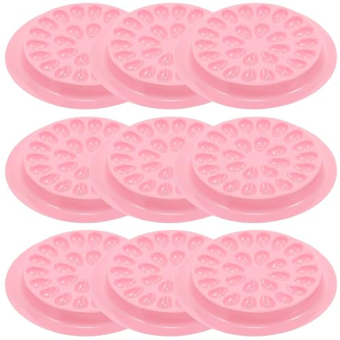 Healeved 100 Pezzi Supporto Colla per Ciglia in Plastico Rosa Design a Scanalature per Velocizzare L'applicazione, Portatile per Uso in Salone e Fai da Te a Casa