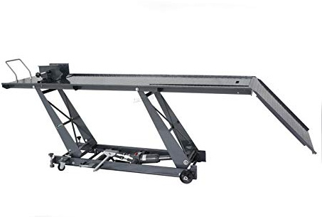 SwitZer 1000lb/453Kg Hydraulic Motorcycle Lift Table 2200x680mm With Ramp Workshop Motorbike Jack Extra Large