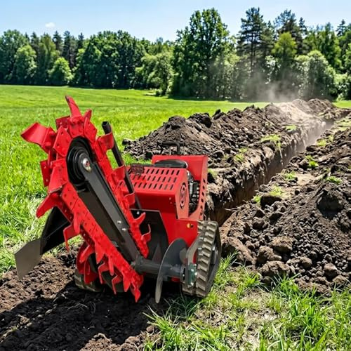 Hydraulic Mini Trencher Crawler Skid Steer Ditching Machine for Garden Farm Pipeline Installation Landscaping Cable Trenching Compact Equipment