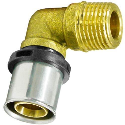 Pipetec Press-Übergangswinkel Außengewinde 26x3mm - 1 DVGW, TH Pressfitting