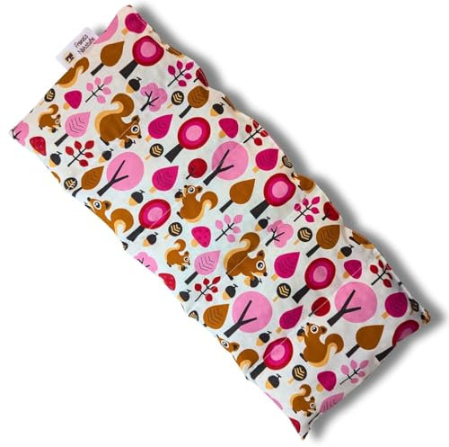 Franzis Nähstube 50x20cm Cojín de cerezo rosa bosque en 100% algodón I Almohada de huesos de cereza 50x20 para microondas I Almohadilla térmica, Cojín de cerezo, Almohada cervical