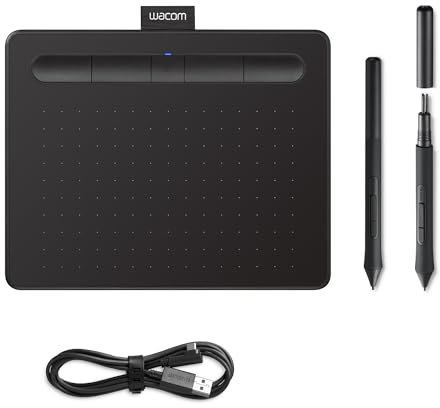 Wacom Intuos S Black with Bluetooth – Drawing Tablet with Pen, Stylus Battery-free & Pressure-sensitive, Compatible with Windows, Mac & Android, Perfect Tablet for Drawing, Graphics or Remote Working