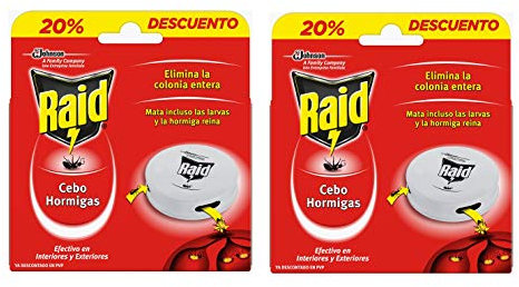 Raid Esche - Trappole antoformiche - Elimina la colonia di formiche intere, efficace per interni ed esterni, Confezione da 2 pezzi