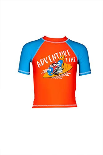 ARENA Awt Kids Boy UV S/S tee Camiseta De Manga Corta Niño con Protección UV, Bebé-Niños, Nectarine-Turquoise, 2-3