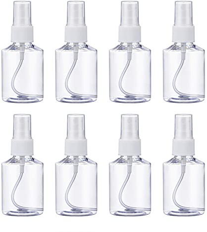 Pandahall 20Pcs Clear Portable Spray Bottles 50ML Empty Plastic Pump Dispensers for Liquids Disinfection alcohol Cleaning Soap Perfume