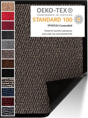 Carpet Diem Fußmatte Beige-Schwarz, 90x150 cm, rutschfeste Schmutzfangmatte | Fußmatte Eingangsbereich, Innen & außen, rutschfeste Türmatte, Schmutzfang Teppich für Haustür, Fußabtreter Qualität aus EU