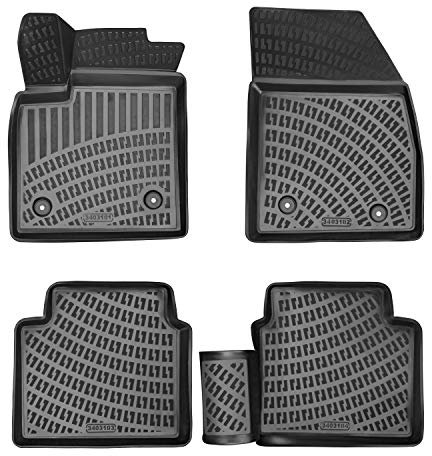 Rizline Passgenau 3D Fussmatten Auto Kompatibel mit Kia Sportage 4.Gen 2016-2021 Auto Zubehör 1. und 2. Reihe Gummimatten Autos TPE Allwetter Geruchlos rutschfest Vorne & Hinten Schwarz