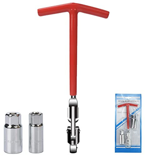 Zündkerzenschlüssel 16mm 21mm 3 Stück Zündkerzenschlüssel Satz Universal für Auto und Motorrad Zündkerzen Entferner Werkzeug Rot