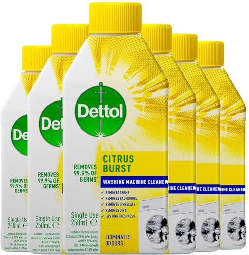 Dettol Antibacterial Cleaner for Washing Machine Lemon 250ml x 6 Count
