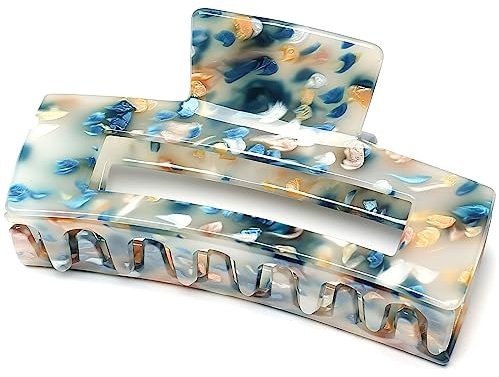 QinGoo Groß Blau Haarklammer Rechteckig Klauen Haarspange Schöne Damen Haarschmuck Elegant Haar-Accessoire 1stück(10cm * 5.5cm, Blue)