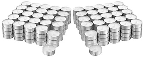 Velas de té de primera calidad, 200 unidades, sin aroma, tiempo de combustión, 4 horas, para horno de té, paquete grande, decoración