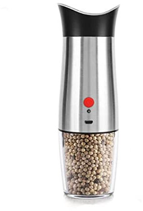 Molinillo de Pimienta Molinillos De Sal O Pimienta Eléctricos, Recargable Por USB, Grosor Ajustable, Acero Inoxidable Pimentero Salero